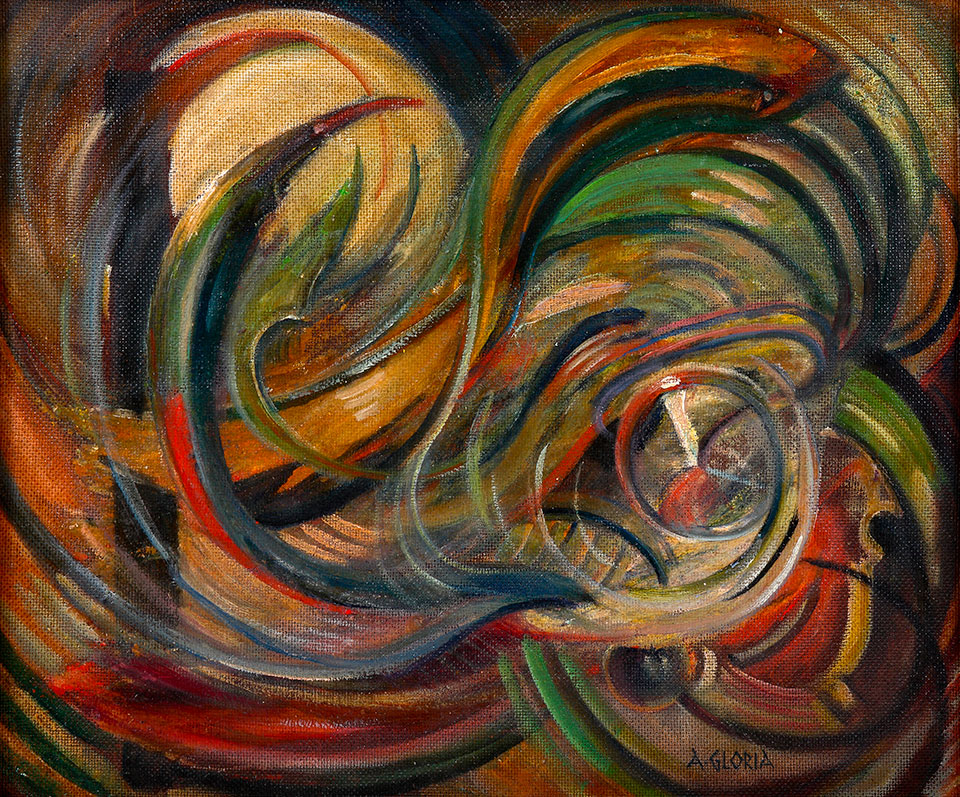 Adele Gloria, Spirali, 1932, olio su masonite